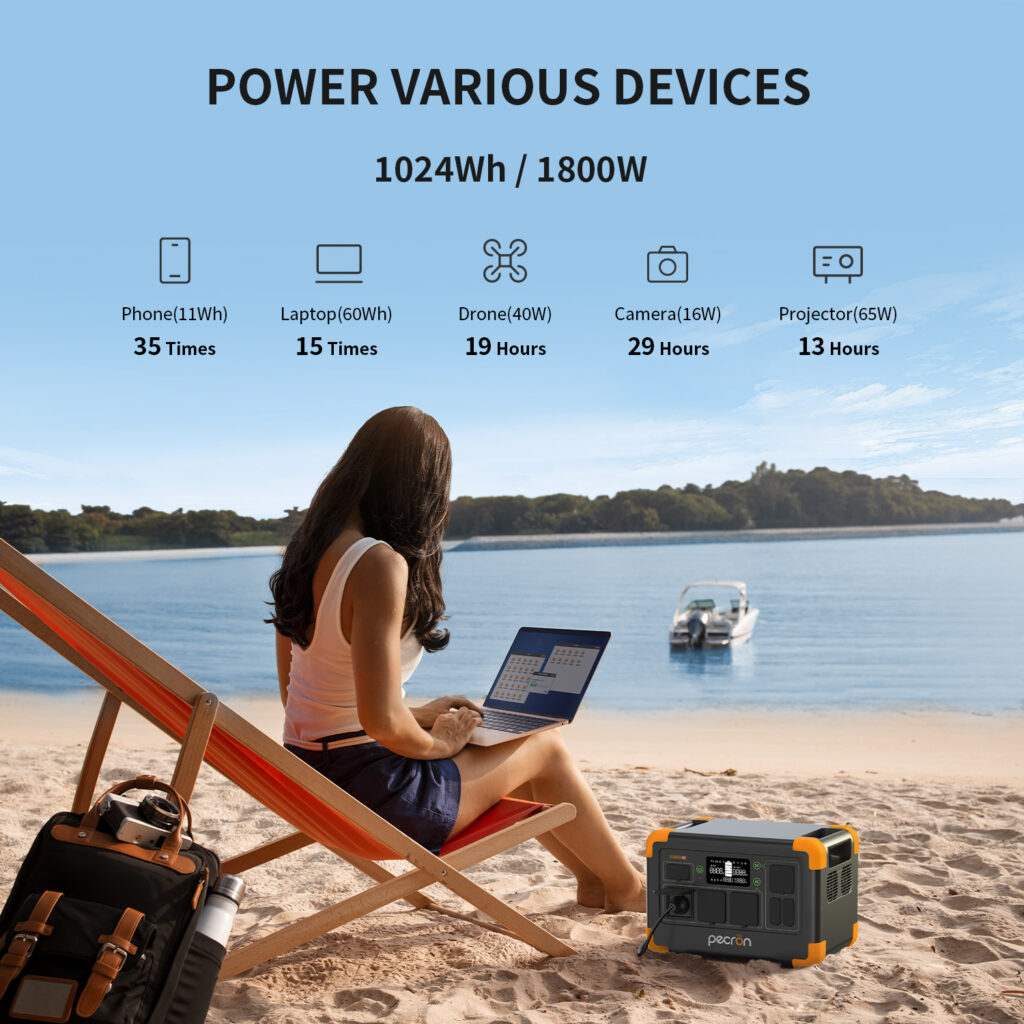 Přenosná napájecí stanice Pecron E1000LFP - 1024Wh, 1800W - obrazek 9